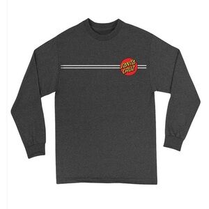 Santa Cruz Skateboards Charcoal Long Sleeve Tee with Red Logo